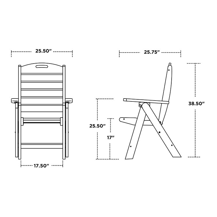 POLYWOOD Nautical Folding Highback Chair Reviews Wayfair